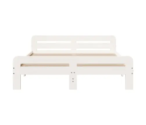 Gulta Bez Matrača, Balts, 150X200 Cm, Priedes Masīvkoks Vidaxl