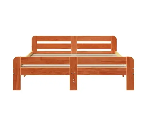 Gulta Bez Matrača, Vaska Brūnas, 150X200 Cm, Priedes Masīvkoks Vidaxl