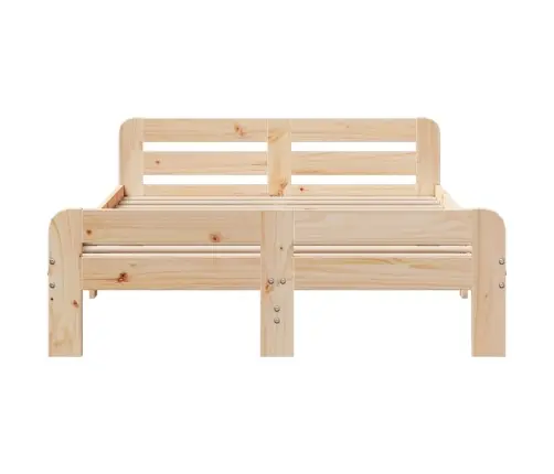 Gulta Bez Matrača, 135X190 Cm, Priedes Masīvkoks Vidaxl