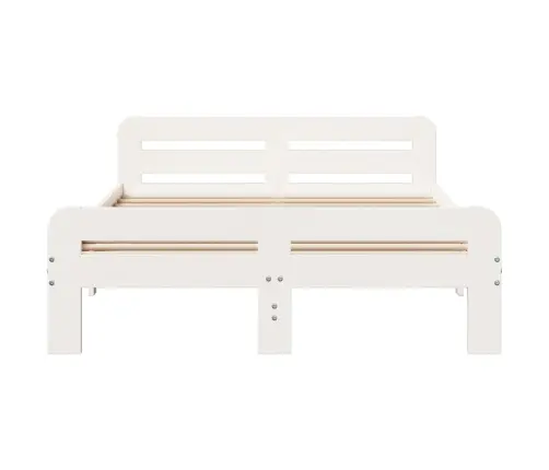 Gulta Bez Matrača, Balts, 135X190 Cm, Priedes Masīvkoks Vidaxl