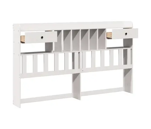 Galvgalis Ar Plauktiem, Balts, 180 Cm, Priedes Masīvkoks Vidaxl