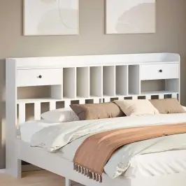 Galvgalis Ar Plauktiem, Balts, 180 Cm, Priedes Masīvkoks Vidaxl