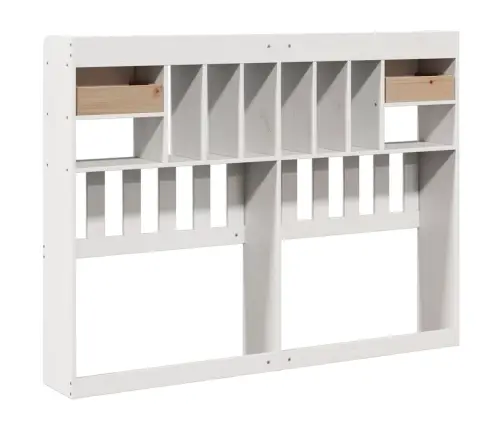 Galvgalis Ar Plauktiem, Balts, 150 Cm, Priedes Masīvkoks Vidaxl Galvgalis Ar Plauktiem, Balts, 150 Cm, Priedes Masīvkoks Vidaxl