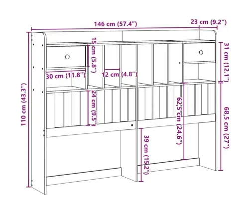 Hoiuruumiga Voodipeats, Valge, 140 cm Männipuit
