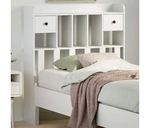 Galvgalis Ar Plauktiem, Balts, 90 Cm, Priedes Masīvkoks Vidaxl