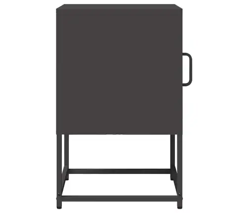 Naktsskapītis Melns 36X39X60,5 Cm Auksti Velmēts Tērauds Vidaxl