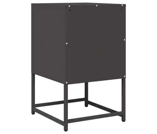 Naktsskapītis Melns 36X39X60,5 Cm Auksti Velmēts Tērauds Vidaxl