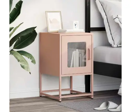 Öökapp Roosa 36X39X60,5 Cm Külmvaltsitud Teras Öökapp Roosa 36X39X60,5 Cm Külmvaltsitud Teras