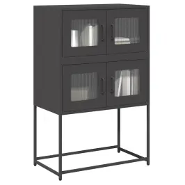 Highboard Black 68X39X107 Cm Tērauds Vidaxl