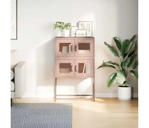 Highboard Pink 68X39X107 Cm Tērauds Vidaxl