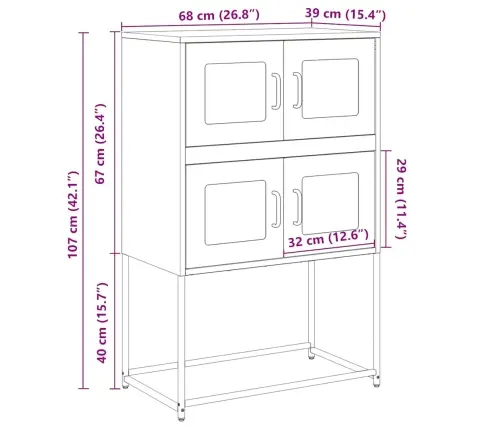 Highboard Sinepikollane 68X39X107 Cm Teras
