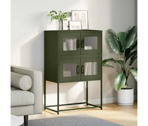 Highboard Olive Green 68X39X107 Cm Tērauds Vidaxl Highboard Olive Green 68X39X107 Cm Tērauds Vidaxl