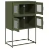 Highboard Olive Green 68X39X107 Cm Tērauds Vidaxl Highboard Olive Green 68X39X107 Cm Tērauds Vidaxl