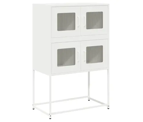 Highboard White 68X39X107 Cm Tērauds Vidaxl