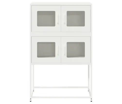 Highboard White 68X39X107 Cm Tērauds Vidaxl