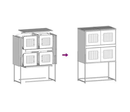 Highboard White 68X39X107 Cm Tērauds Vidaxl