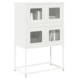 Highboard White 68X39X107 Cm Tērauds Vidaxl