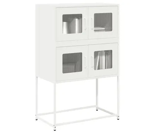 Highboard White 68X39X107 Cm Tērauds Vidaxl