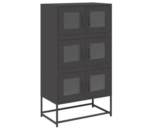 Highboard Black 68X39X123 Cm Tērauds Vidaxl