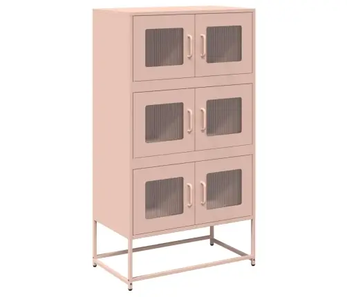 Highboard Pink 68X39X123 Cm Tērauds Vidaxl