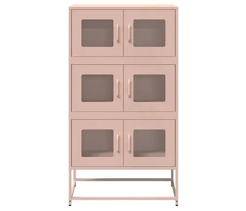 Highboard Pink 68X39X123 Cm Tērauds Vidaxl