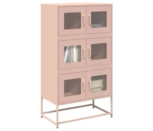 Highboard Pink 68X39X123 Cm Tērauds Vidaxl