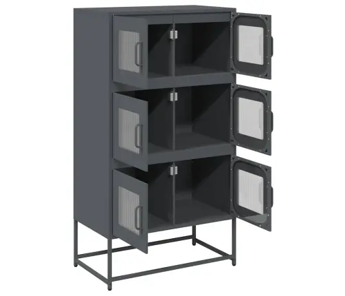 Highboard Antracīts 68X39X123 Cm Tērauds Vidaxl