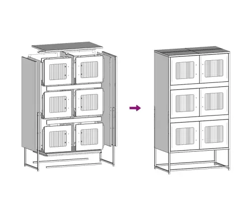 Highboard Antracīts 68X39X123 Cm Tērauds Vidaxl