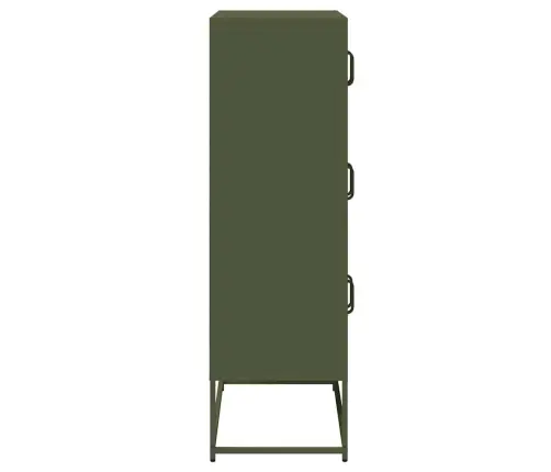 Highboard Olive Green 68X39X123 Cm Tērauds Vidaxl