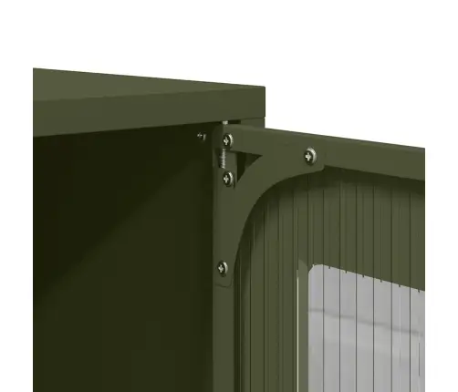 Highboard Olive Green 68X39X123 Cm Tērauds Vidaxl