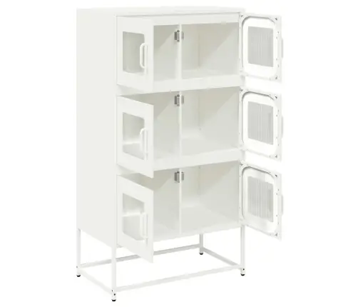 Highboard White 68X39X123 Cm Plienas