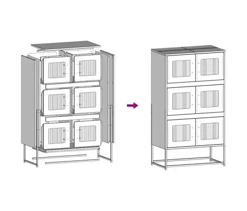 Highboard White 68X39X123 Cm Plienas