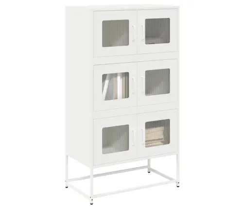 Highboard White 68X39X123 Cm Plienas