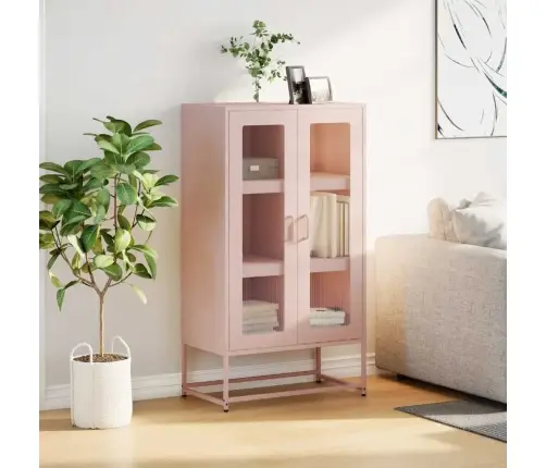 Highboard Pink 68X39X123 Cm Tērauds Vidaxl