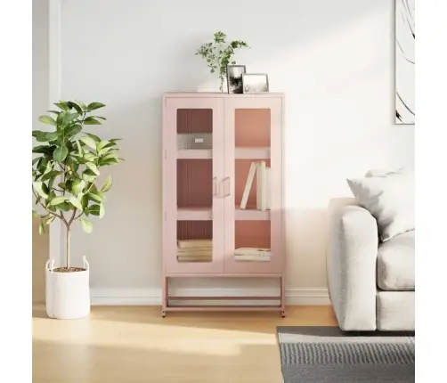 Highboard Pink 68X39X123 Cm Tērauds Vidaxl