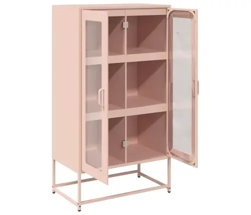 Highboard Pink 68X39X123 Cm Tērauds Vidaxl