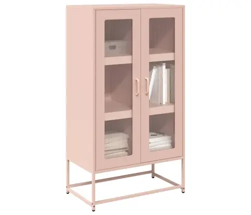 Highboard Pink 68X39X123 Cm Tērauds Vidaxl