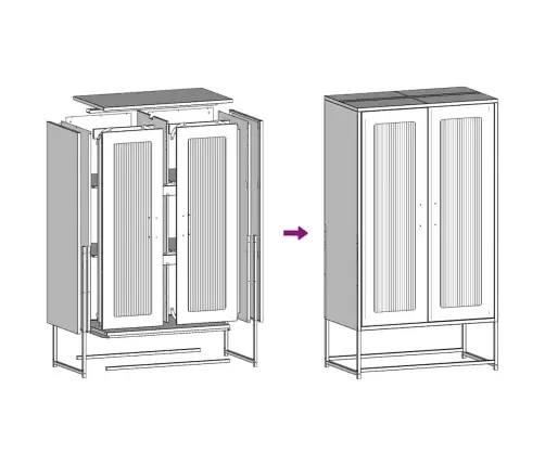 Highboard Antracīts 68X39X123 Cm Tērauds Vidaxl