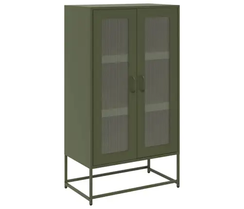 Highboard Olive Green 68X39X123 Cm Tērauds Vidaxl
