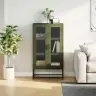 Highboard Olive Green 68X39X123 Cm Tērauds Vidaxl