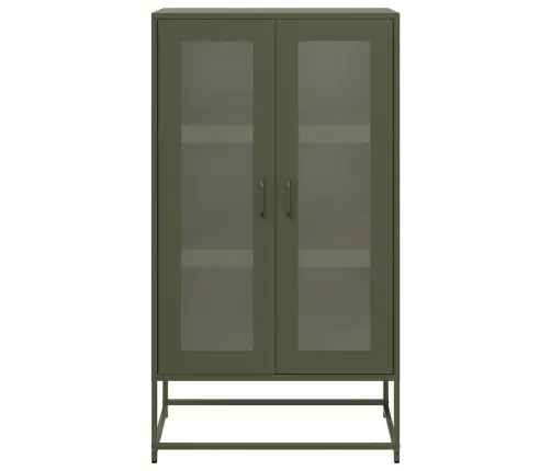 Highboard Olive Green 68X39X123 Cm Tērauds Vidaxl