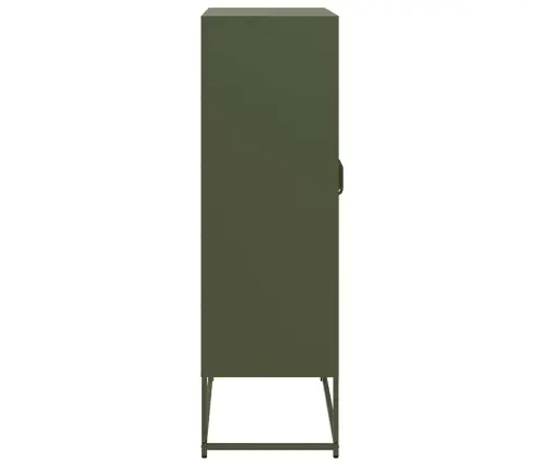 Highboard Olive Green 68X39X123 Cm Tērauds Vidaxl