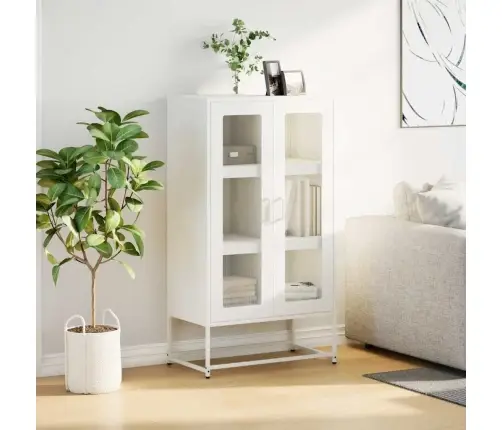 Highboard White 68X39X123 Cm Tērauds Vidaxl Highboard White 68X39X123 Cm Tērauds Vidaxl