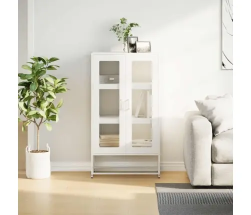 Highboard White 68X39X123 Cm Tērauds Vidaxl Highboard White 68X39X123 Cm Tērauds Vidaxl