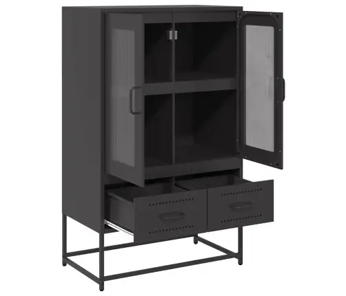 Kumode, Melna, 68X39X111,5 Cm, Tērauds Vidaxl