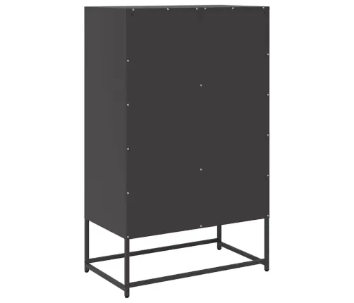 Kumode, Melna, 68X39X111,5 Cm, Tērauds Vidaxl