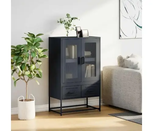 Komoda, Antracito, 68X39X111,5 cm Plienas