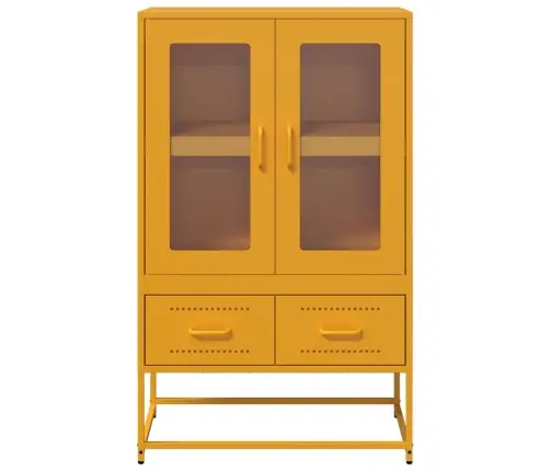 Komoda, Garstyčių Geltonos Spalvos, 68X39X111,5 cm Plienas