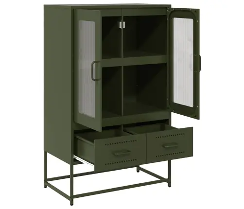 Kõrge Kapp, Oliiviroheline, 68X39X111,5 cm Teras