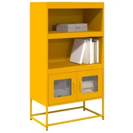 Highboard Sinepdzeltens 68X39X123 Cm Tērauds Vidaxl